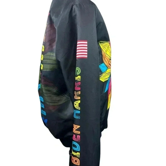 Biden/Harris colorful sunflower zip front jacket by GarmentOne size small - Picture 5 of 10
